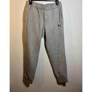 Puma Grey Fleece Joggers Men’s Medium • Elastic Drawstring Sweatpants